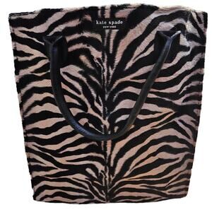 Vintage Kate Spade New York Purse RARE Tiger Animal Print Crinkle Shopper Tote